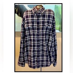 GHBass Earth warm flannel cotton shirt szL Grey, black , cream, red &blue plaid